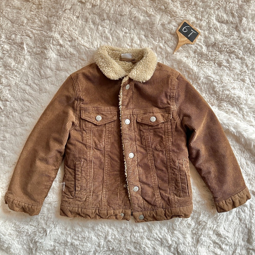 Zara Kids - 6T - Contrasting Corduroy Corduroy Trucker Jacket
